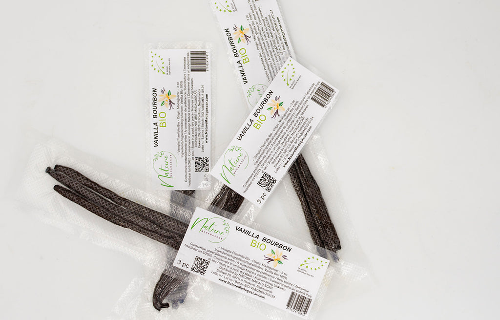 Organic Bourbon Black Vanilla Pods Gourmet - 15 - 18 cm