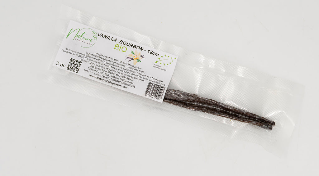 Organic Bourbon Black Vanilla Pods Gourmet - 15 - 18 cm