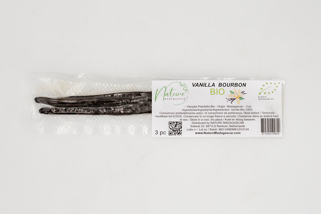 Organic Bourbon Black Vanilla Pods Gourmet - 15 - 18 cm