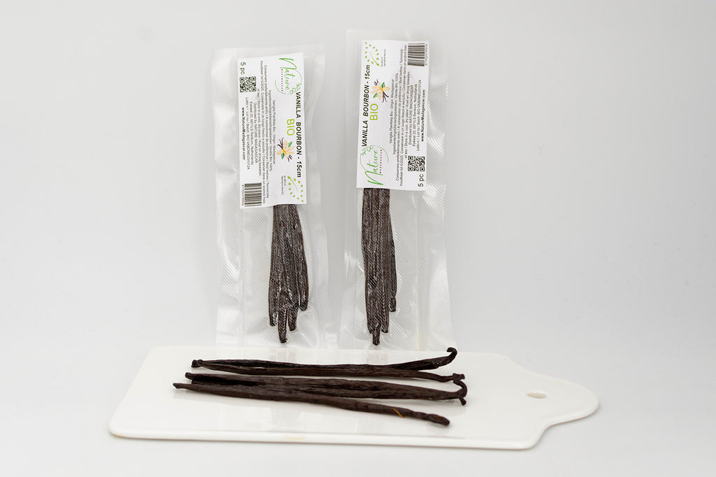 Organic Bourbon Black Vanilla Pods Gourmet - 15 - 18 cm