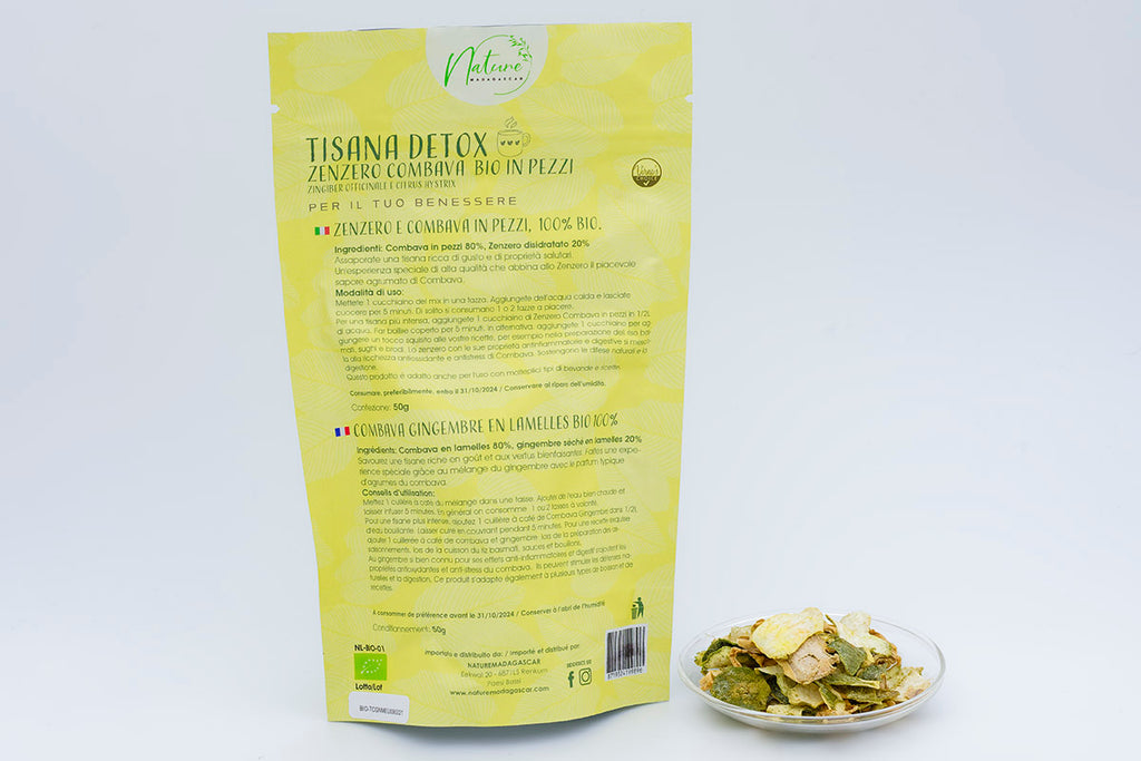 Detox Tisana - Combava e Zenzero - 100% Puro e Biologico